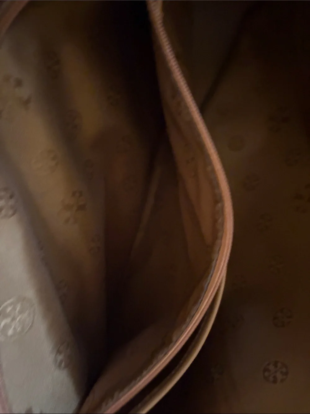 Tory Burch Tan Leather Double-Handle Tote with Gold Logo